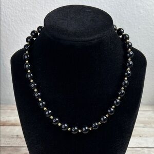 Monet Acrylic Black Beaded Necklace